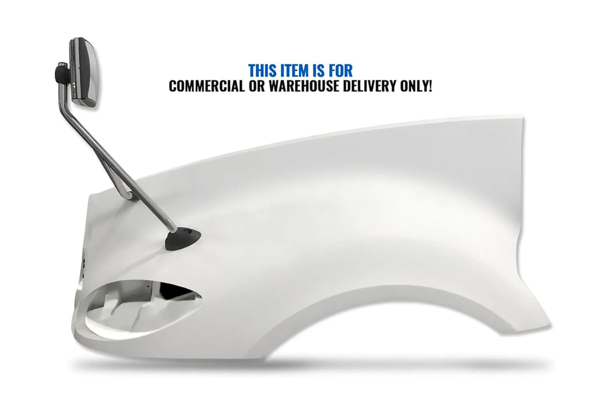 Hood Fender Fiberglass Driver with Hood Mirror 2006-2017 International Prostar