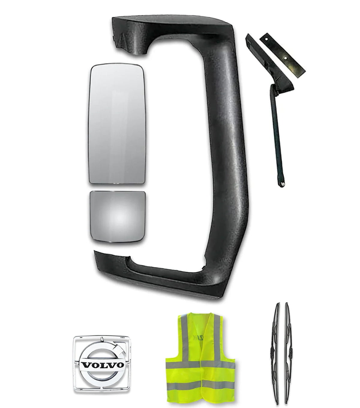 Mirror Arm Cover with Small and Big Door Mirrors Passenger Volvo 2004+ VNL VNM VNX