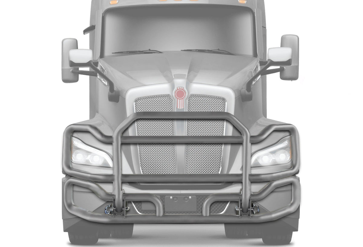 Front Grey Grille Guard Large 2022+ Kenworth T680 Next Gen (No Fog)