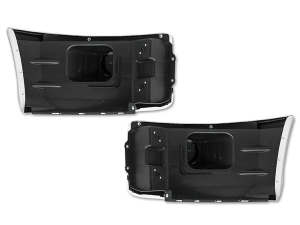 Chrome Plastic Bumper Corners Right and Left Side No Fog Light Hole for Peterbilt 579 - 