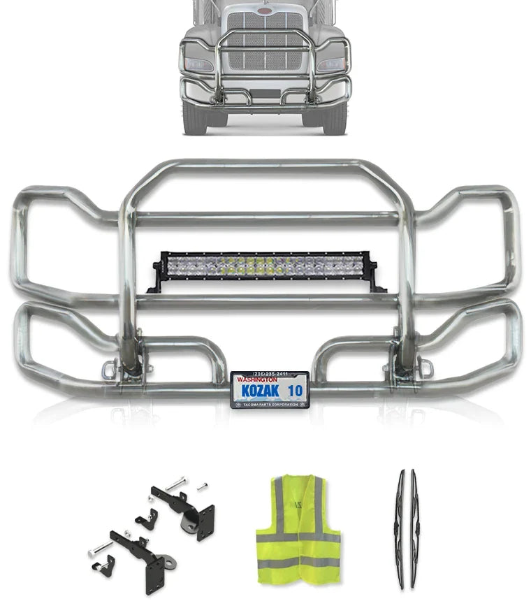 Front Grille Bumper Guard Large Chrome Peterbilt 384