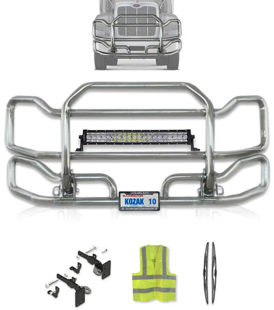 Front Grille Bumper Guard Large Chrome Peterbilt 384