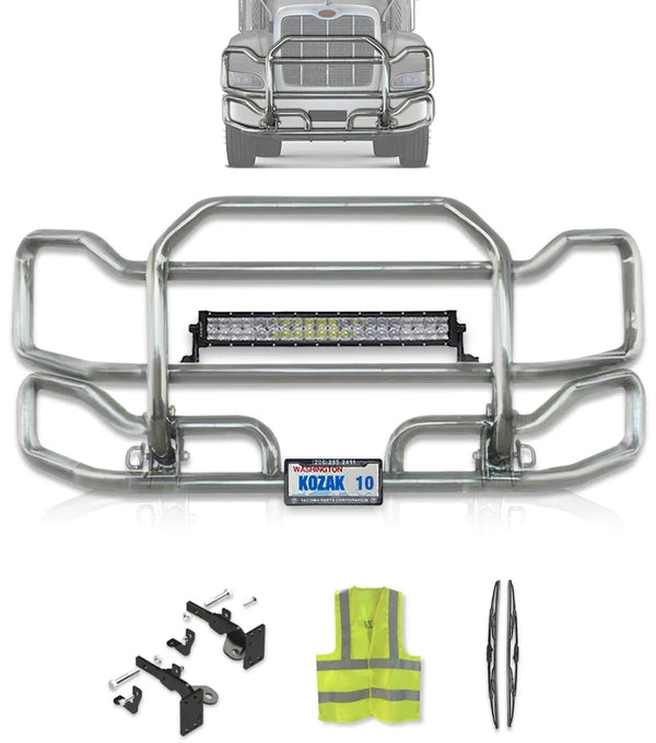 Front Grille Bumper Guard Large Chrome Peterbilt 384