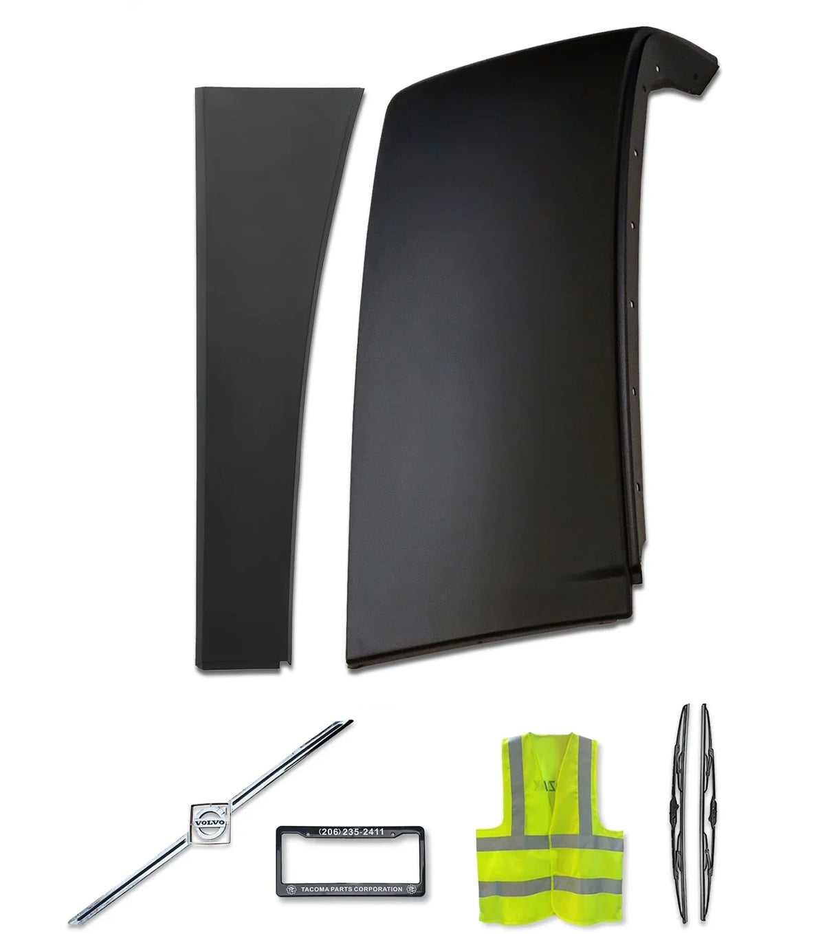 Top Upper Behind Cab Cabin Wind Fairing with Extension Passenger 2004-2017 Volvo VNL