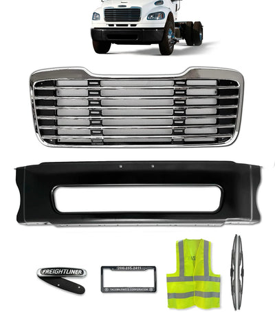 Grille and Center Bumper Black 2003-2022 Freightliner M2 Business Class 106 112