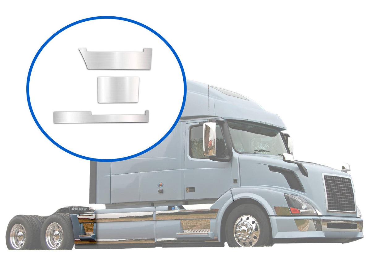 Stripes Chrome Trim Set for Rear Step Fairing Panel 33" (85 cm) Passenger Side (12R, 13R, 14R)  2004-2017 Volvo VNL