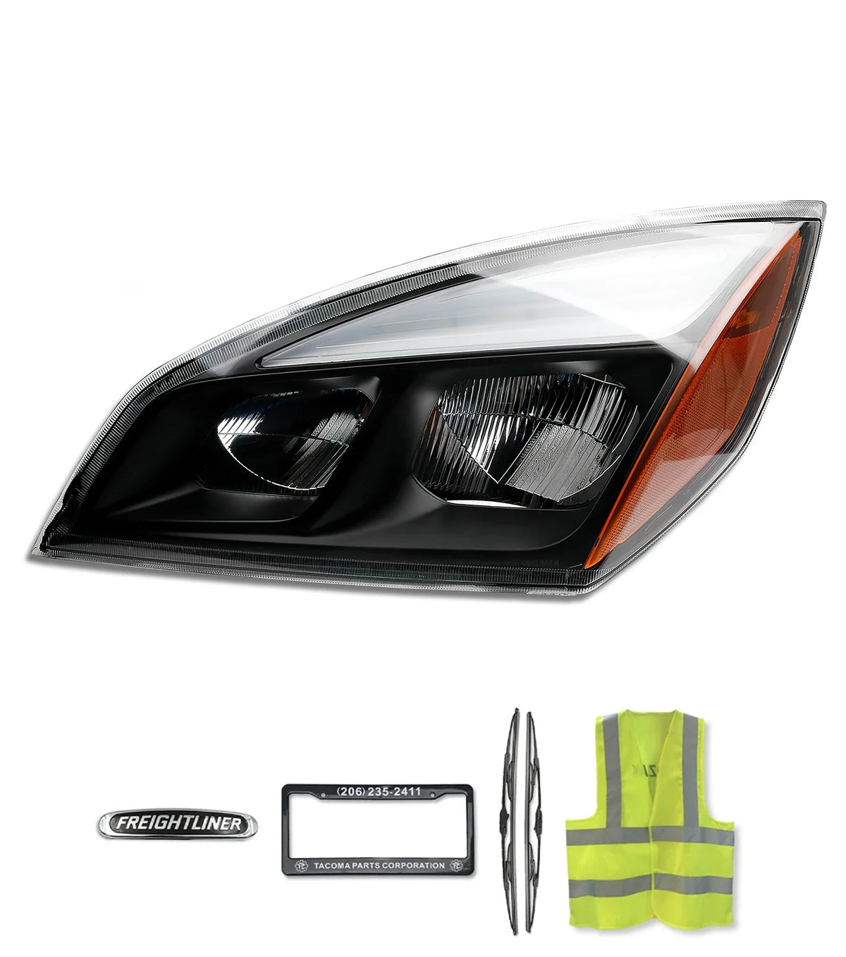 Full LED Headlight Black Housing Driver 2018+ Freightliner Cascadia 126 116