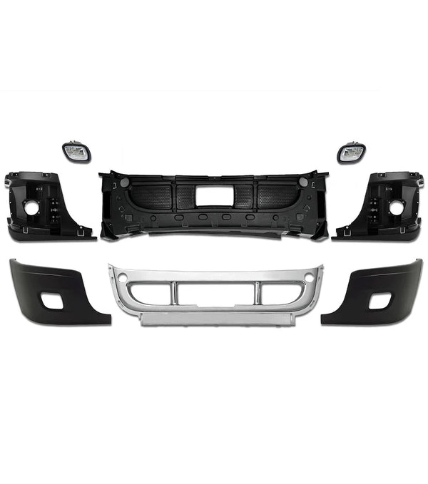 Bumper Set with Fog Light Holes 6 Pcs Includes 2 Pcs Fog Light 2008-2017 Freightliner Cascadia 125 113