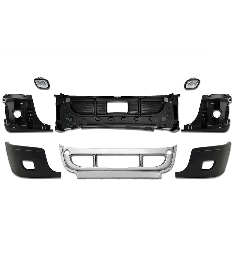 Bumper Set with Fog Light Holes 6 Pcs Includes 2 Pcs Fog Light 2008-2017 Freightliner Cascadia 125 113