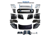 Bumper Set W/o Fog Holes Chrome Trim & Air Flow Deflector & Brackets 2018+ Volvo VNL VNR