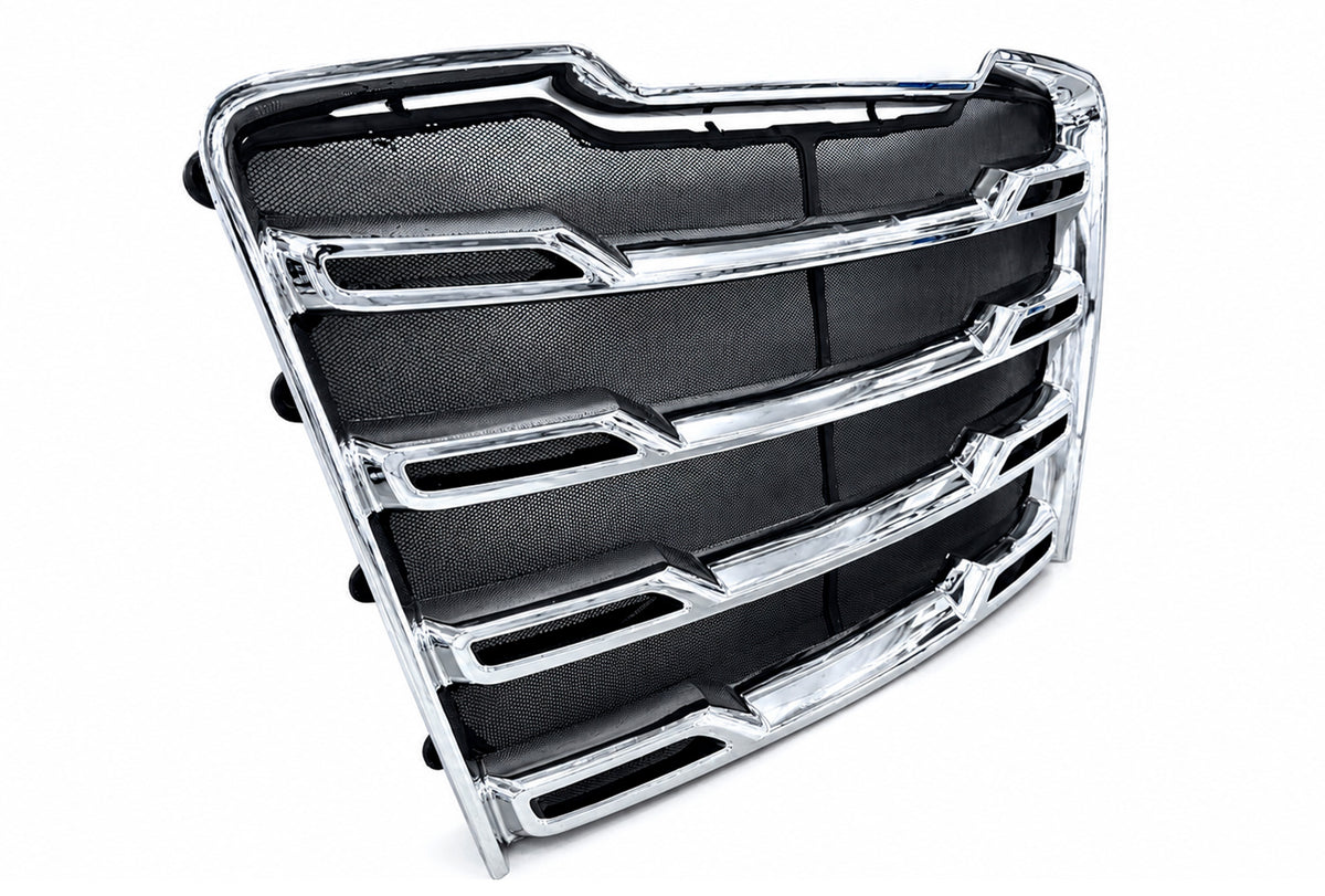 Parrilla cromada delantera con mosquitera 2025 2026 Freightliner Cascadia