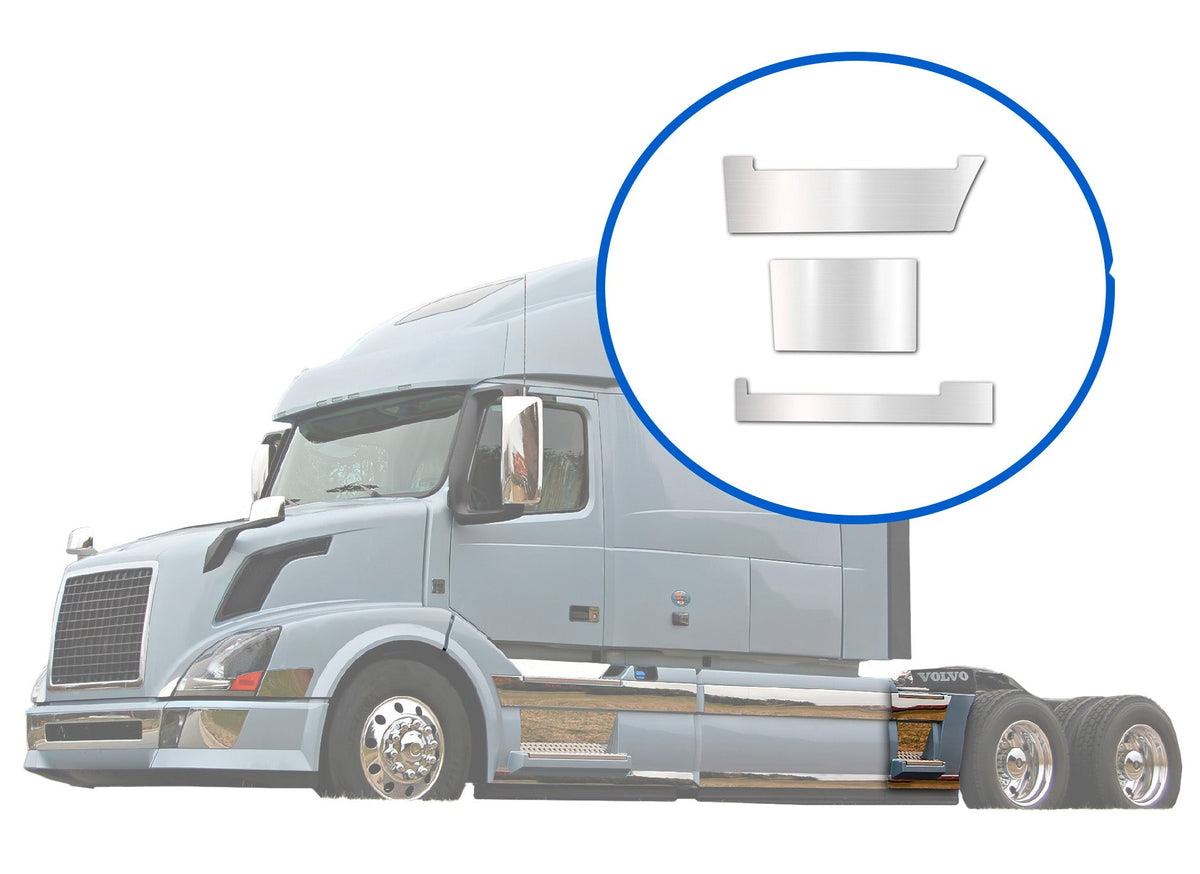 Stripes Chrome Trim Set for Rear Step Fairing Panel 29" (75 cm) Driver Side (12L, 13L, 14L)  2004-2017 Volvo VNL