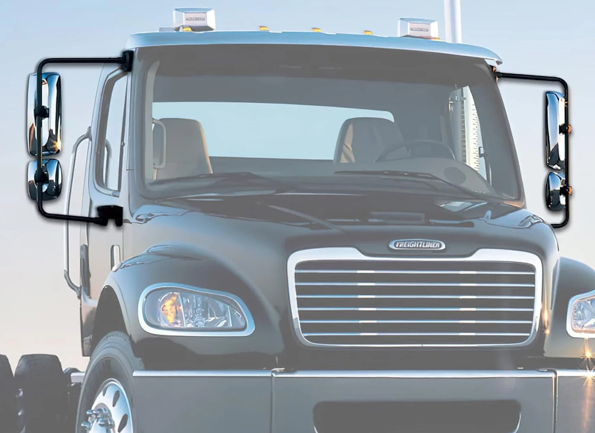 Door Mirrors Chrome Set 2004-2016 Freightliner M2, Columbia