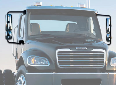 Door Mirrors Chrome Set 2004-2016 Freightliner M2, Columbia