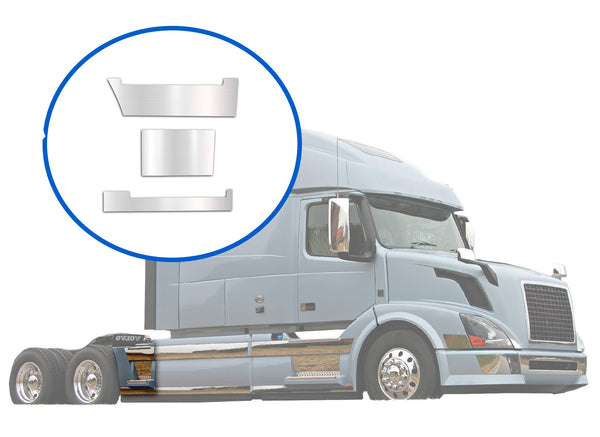 Stripes Chrome Trim Set for Rear Step Fairing Panel 29" (75 cm) Passenger Side (12R, 13R, 14R)  2004-2017 Volvo VNL
