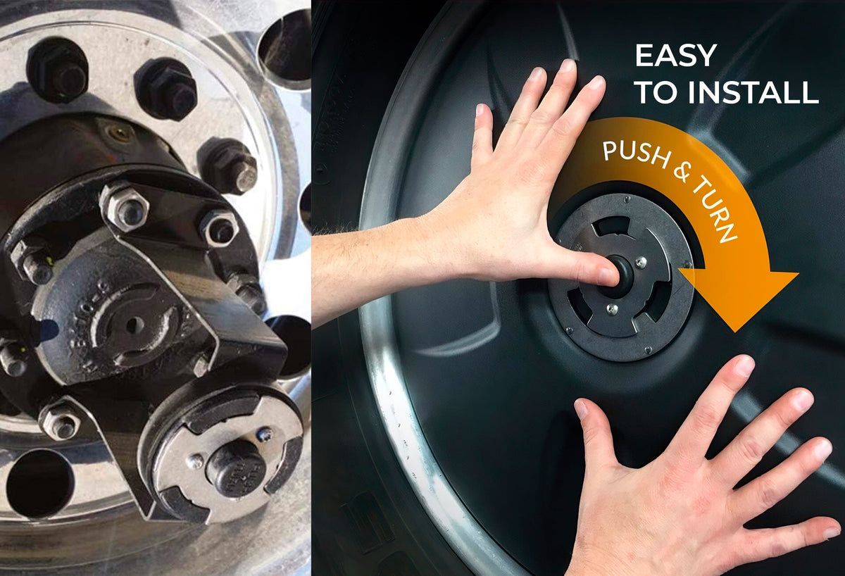 Latches & Brackets fit 22.5" Wheel Covers for Semi Truck (drive axle), Twist & Lock 4 Pcs