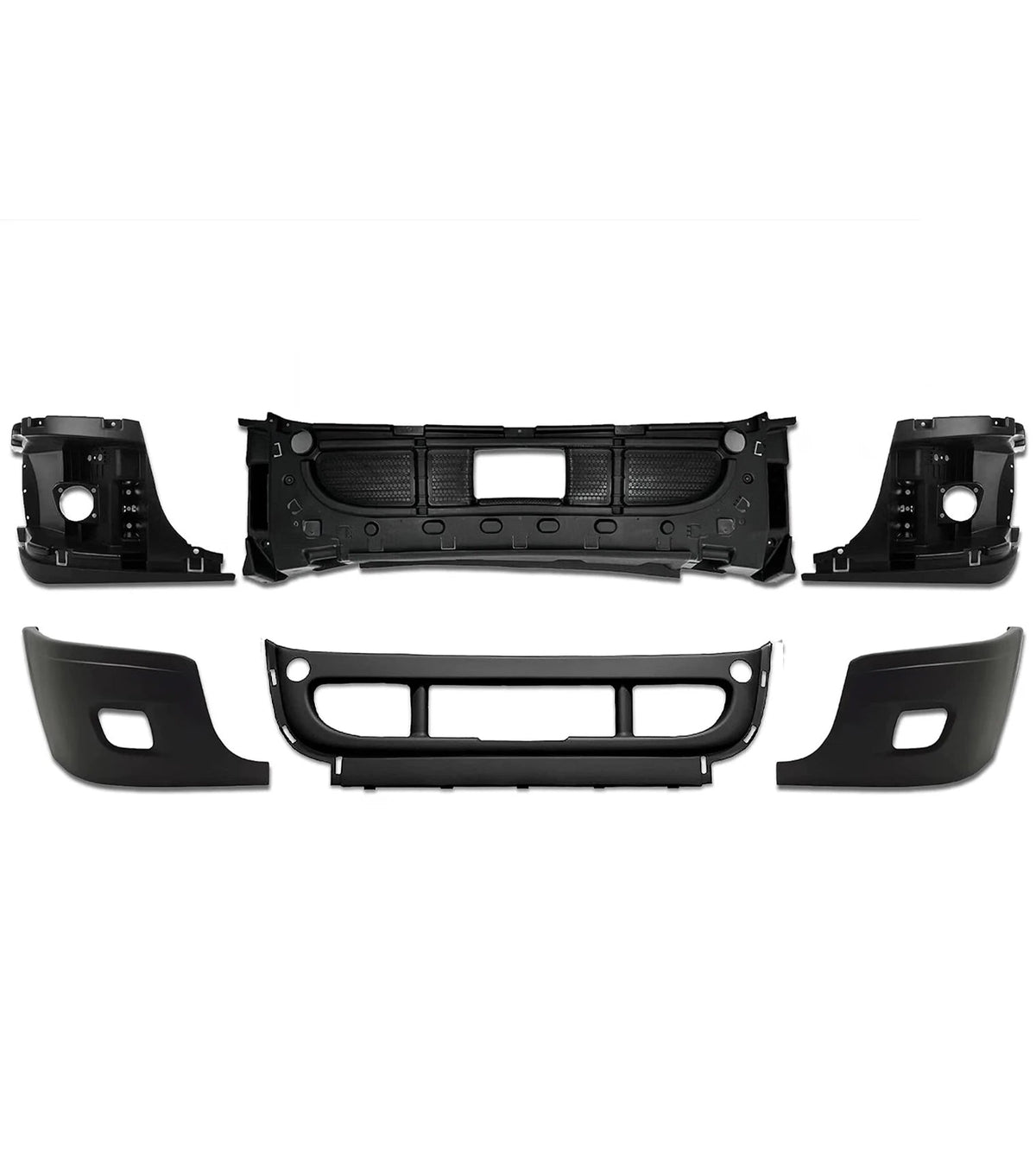 Bumper Set with Fog Light Holes 6 Pcs 2008-2017 Freightliner Cascadia 125 113