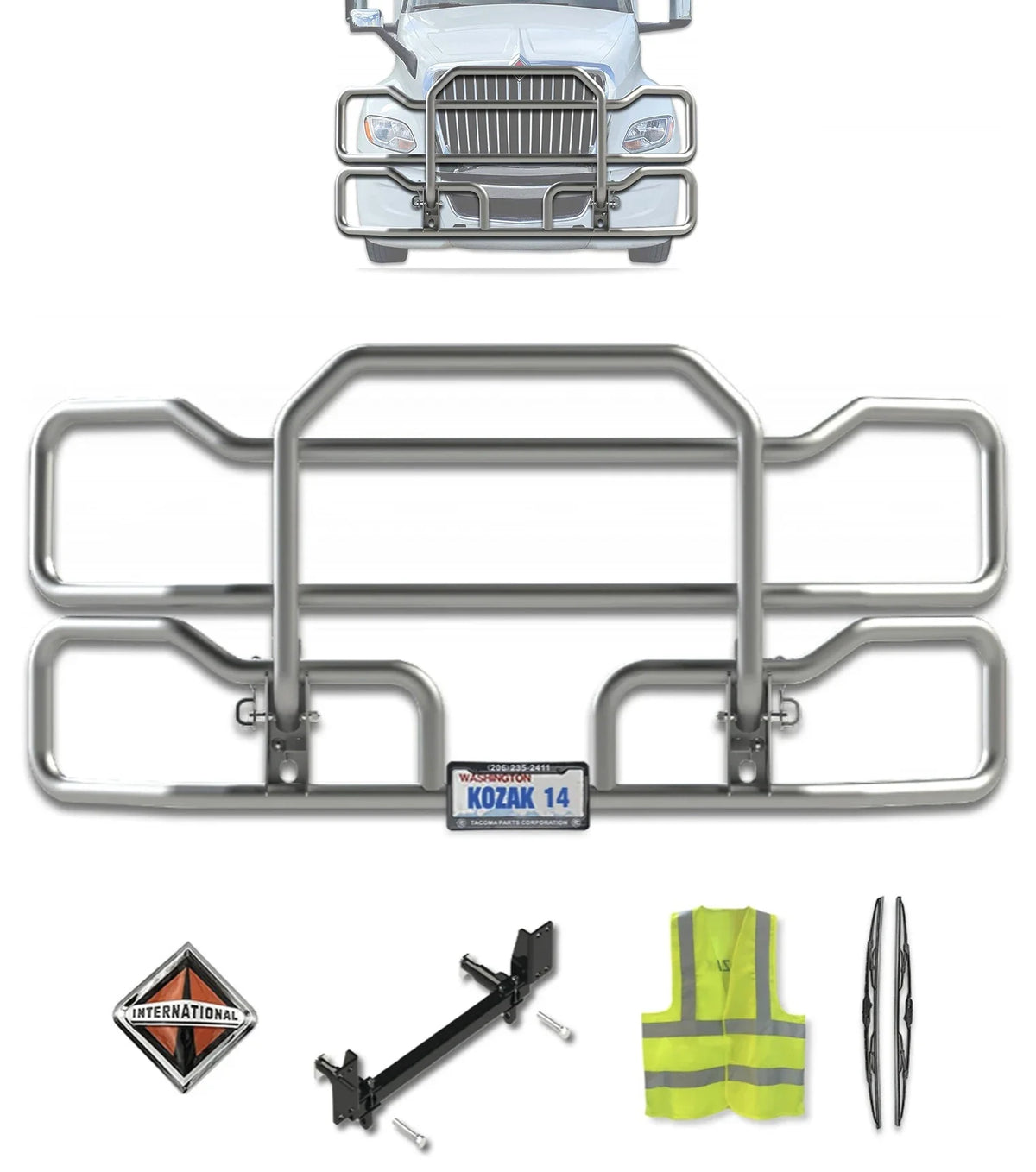 Front Grille Guard Chrome International LT625