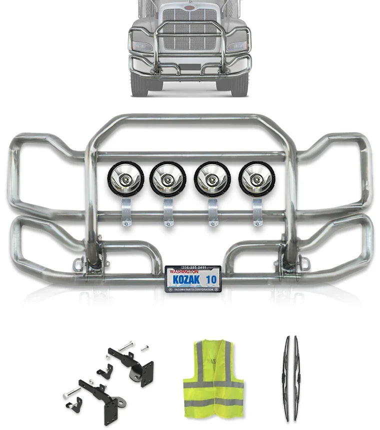 Front Grille Bumper Guard Large Chrome Peterbilt 384
