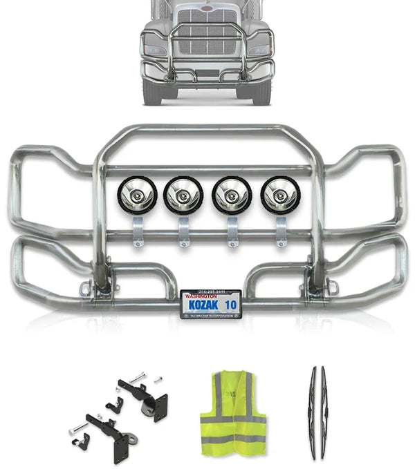 Front Grille Bumper Guard Large Chrome Peterbilt 384