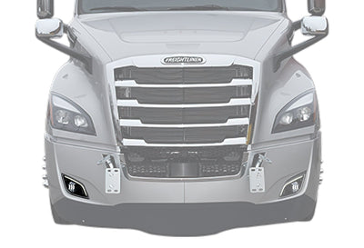 LED Fog Light with Halo Ring DLR Black Housing Right Freightliner Cascadia 2018+ - 