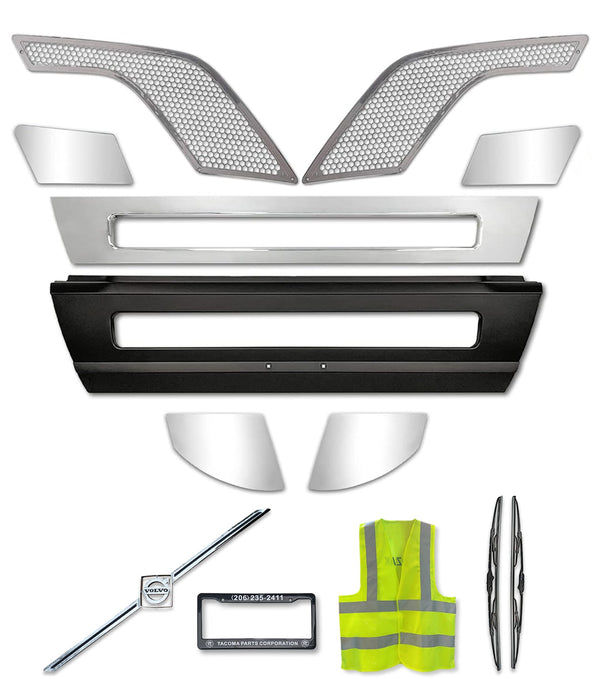 Bumper Center with Chrome Trim Set 2016-2017 Volvo VNL