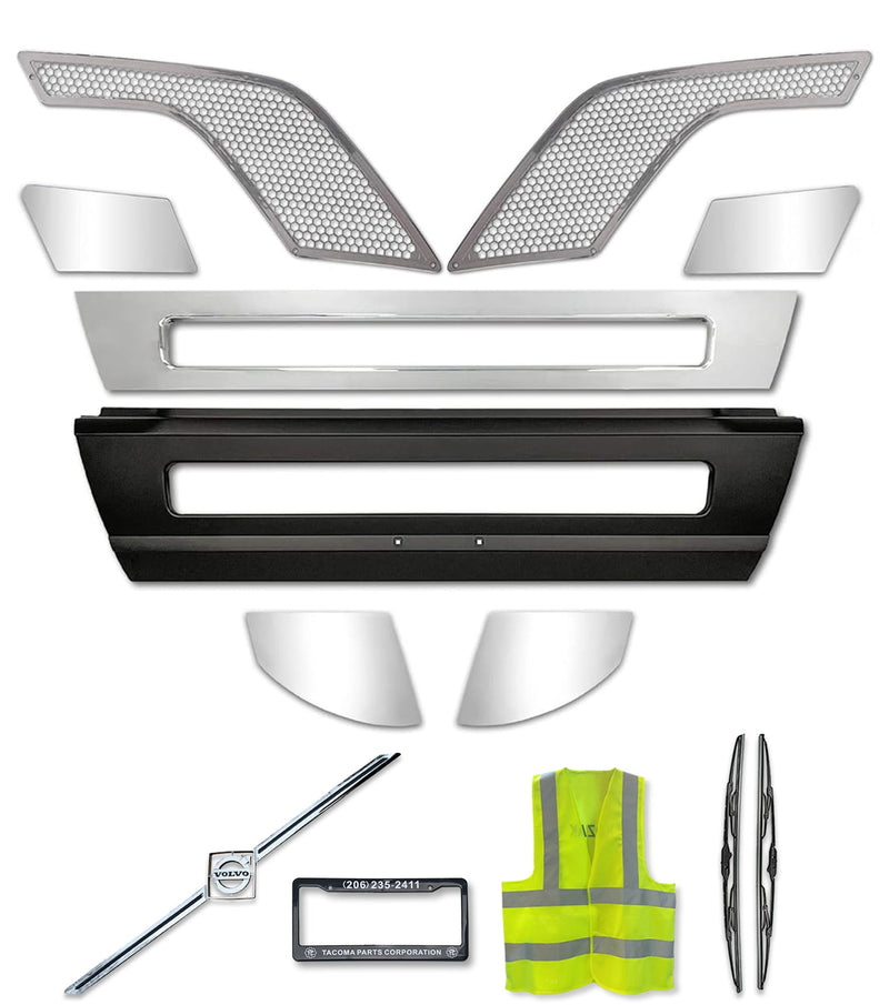 Bumper Center with Chrome Trim Set 2016-2017 Volvo VNL