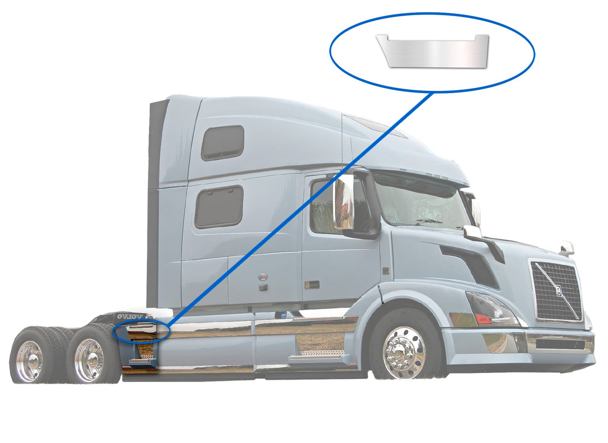 Rear Step Fairing Panel Stripe Top Chrome Trim for Passenger Side (12R) 2004-2017 Volvo VNL