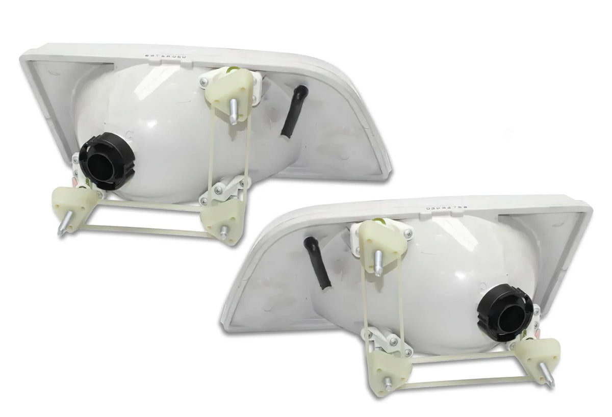 Headlights with Led Bulbs Set 1998-2003 Volvo VN VNL;  2000-2017 VNM