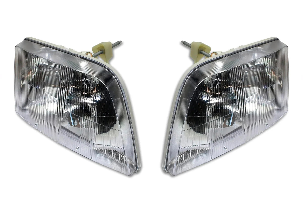 Headlights with Led Bulbs Set 1998-2003 Volvo VN VNL;  2000-2017 VNM