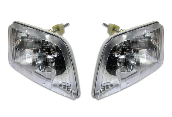 Headlights with Led Bulbs Set 1998-2003 Volvo VN VNL;  2000-2017 VNM