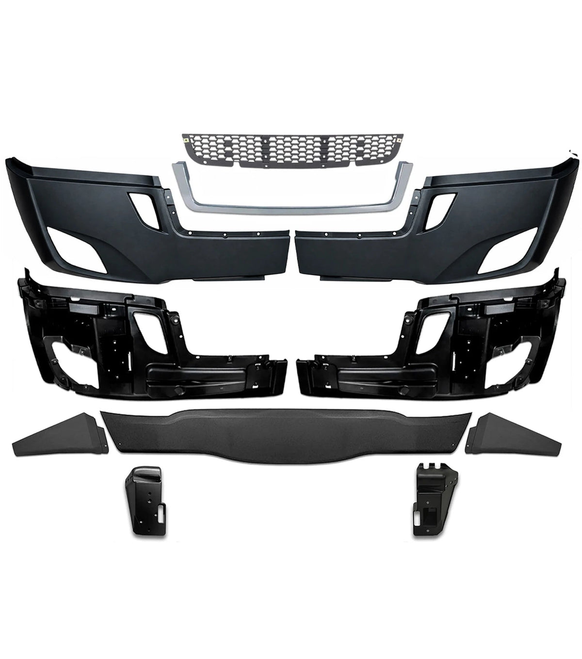 Bumper with Fog Holes Plastic w/ Brackets 11 Pcs 2018-2024 Freightliner Cascadia 126 116