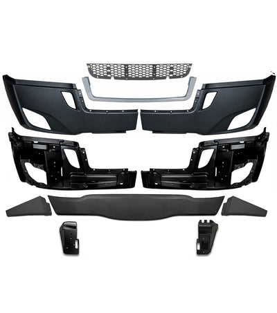 Bumper with Fog Holes Plastic w/ Brackets 11 Pcs 2018-2024 Freightliner Cascadia 126 116