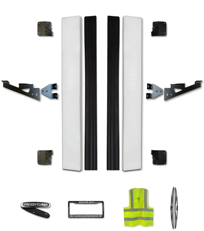 Bottom Cabin Fairings Narrow w/ Stripes & Brackets Set 2008-2017 Freightliner Cascadia