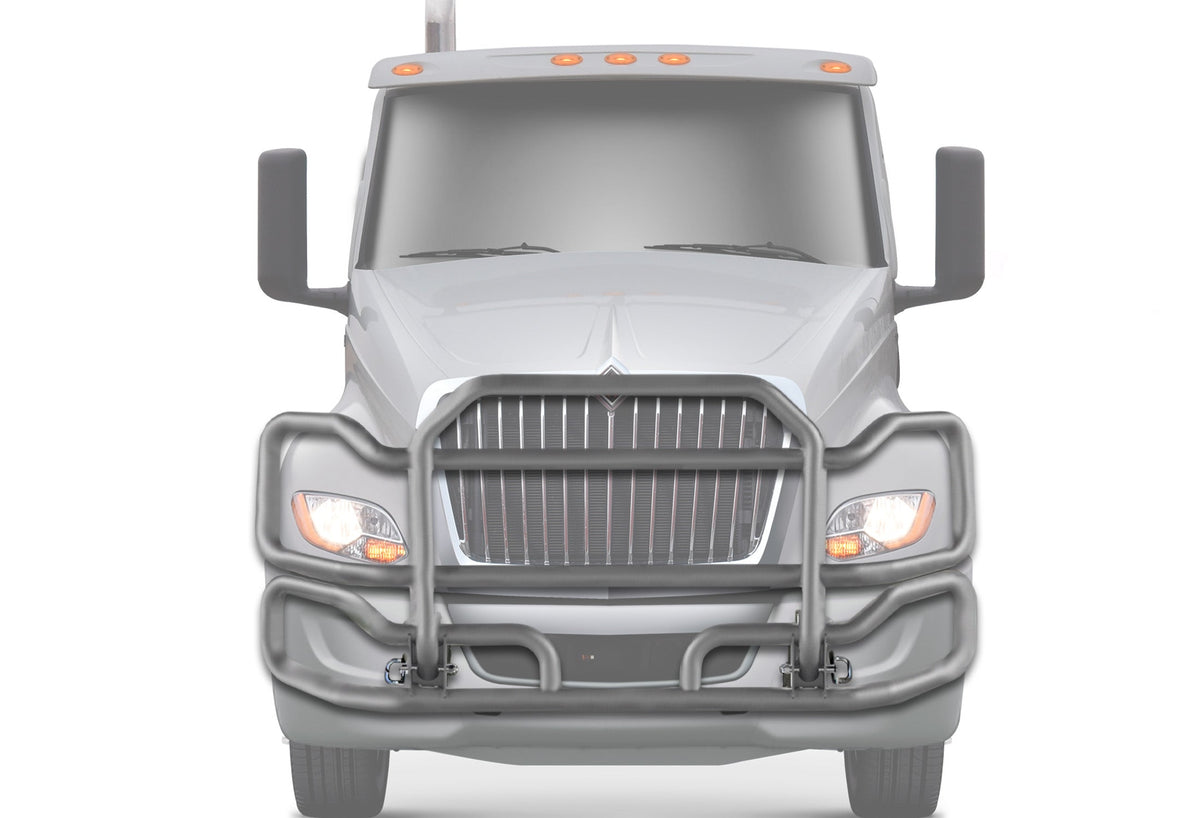 Front Grey Grille Guard Large International LT LT625 (plastic bumper)