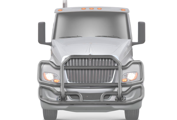 Front Grey Grille Guard Large International LT LT625 (plastic bumper)