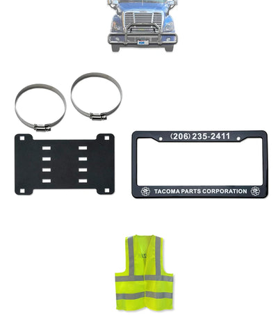 License Plate Holder with Frame Set All Models of semi Trucks and Grille Guards