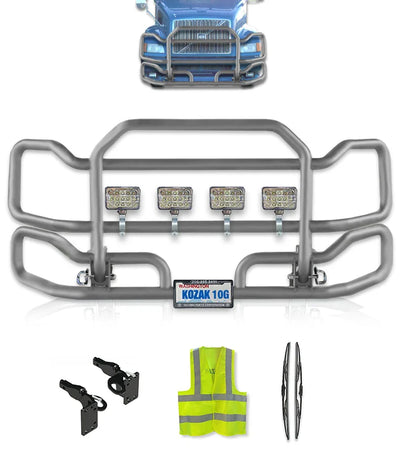 Front Gray Grille Guard Large 1999-2003 Volvo VNL