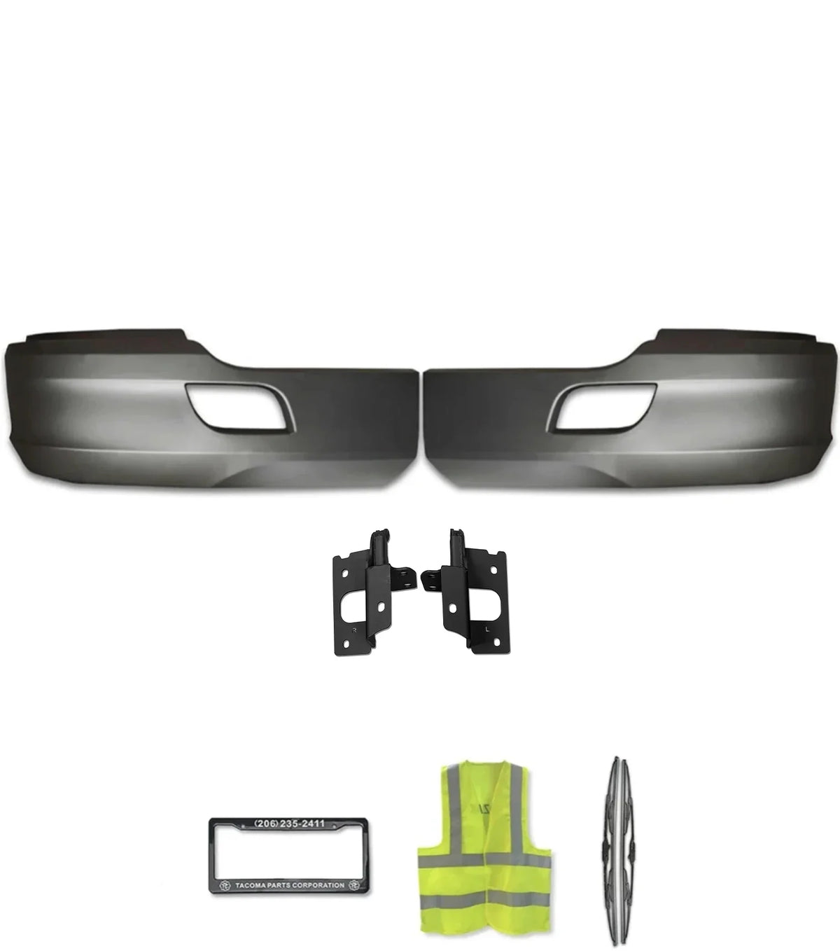 Bumper Extension Corners Black Plastic Set Kenworth T680