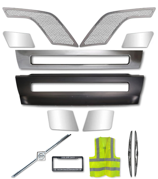 Bumper Center with Chrome Trim Set 2004-2015 Volvo VNL