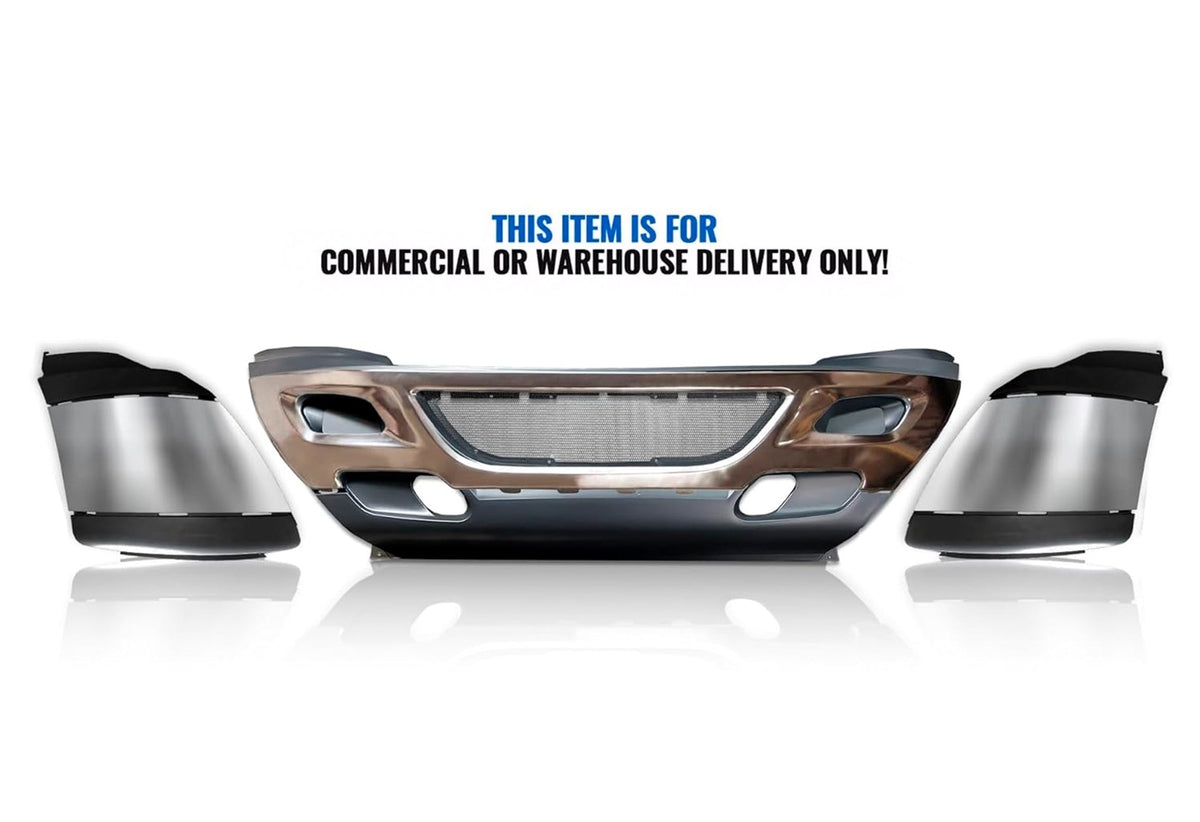 Bumper Plastic with Chrome Trim Set 2008-2015 International Prostar