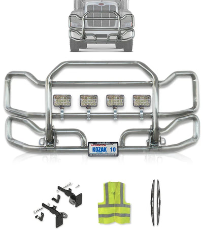Front Grille Bumper Guard Large Chrome Peterbilt 384