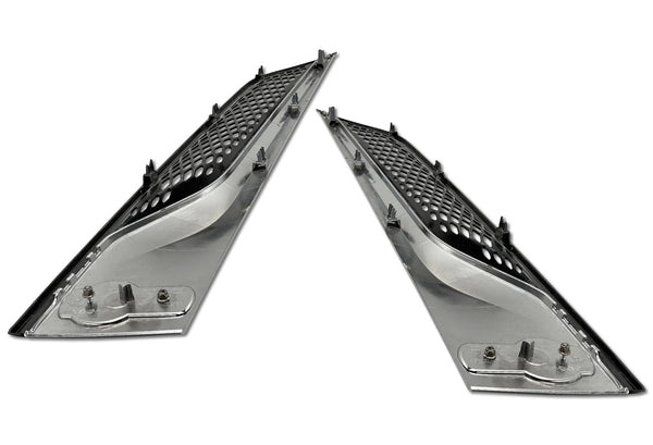Side Hood Grilles Vent Trim Chrome Set 2022+ Kenworth T680 Next Gen