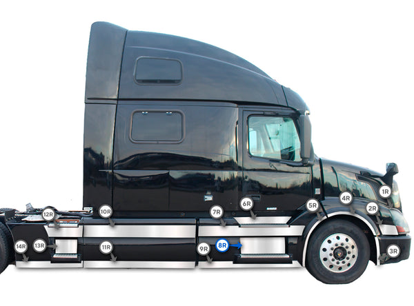 Front Panel Stripe Chrome Trim for Passenger Side (8R) 2004-2017 Volvo VNL