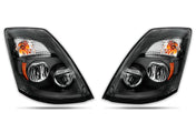 Headlights Full LED Black Set 2004-2017 Volvo VNL VT