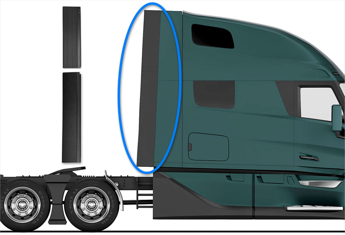 Cabin Fairing Upper & Lower Air Deflector Extensions Passenger 2025 2026 Volvo VNL New