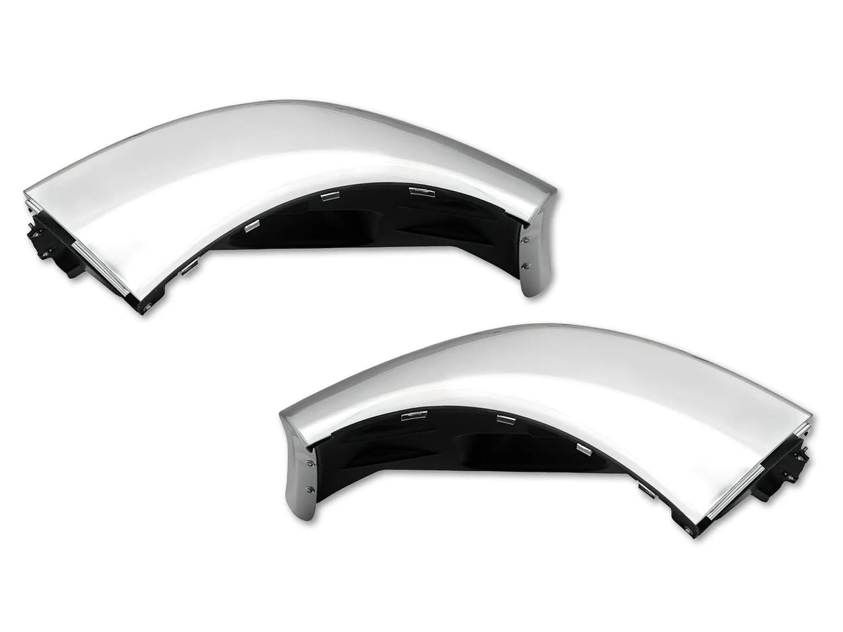 Chrome Plastic Bumper Corners Right and Left Side No Fog Light Hole for Peterbilt 579 - 