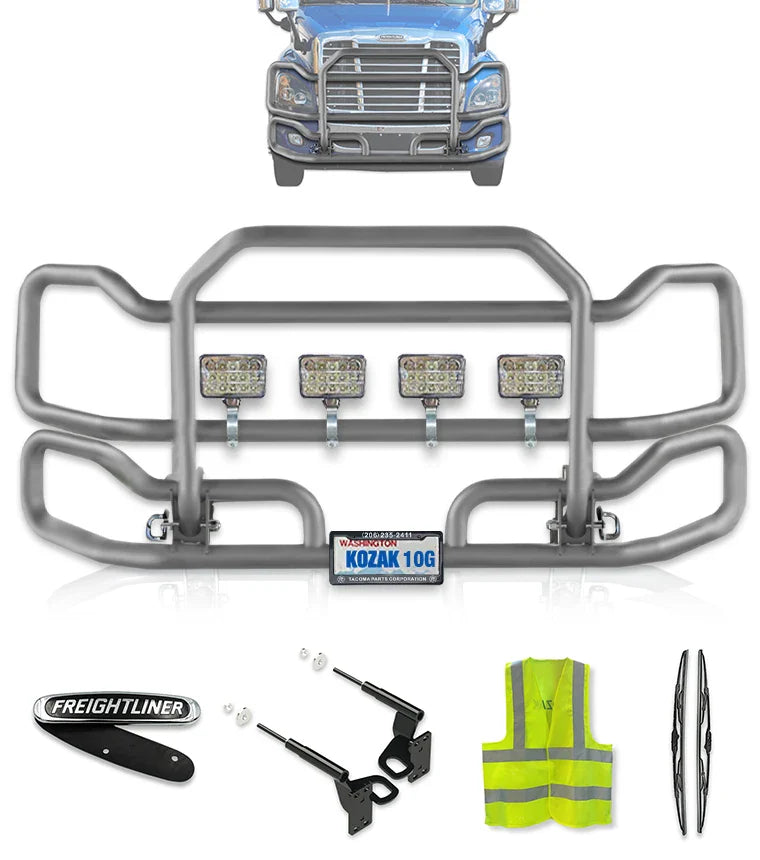 Front Grey Grille Guard Large 2008-2017 Freightliner Cascadia 125 113