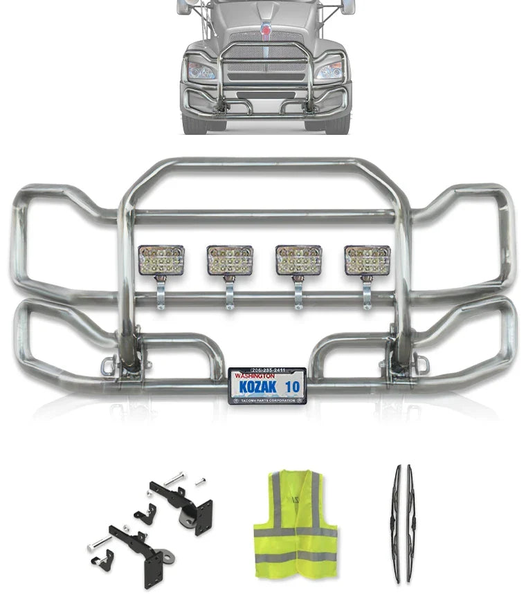 Front Grille Guard Large Chrome Kenworth T440