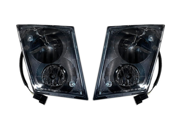 Fog Lights Single Bulb Halogen Black Set 2004-2017 Volvo VNL VNM VT